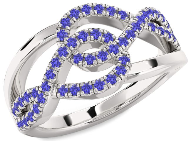 Tanzanite Silver Infinity Round Ring