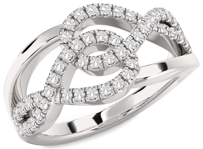 White Sapphire Silver Infinity Round Ring