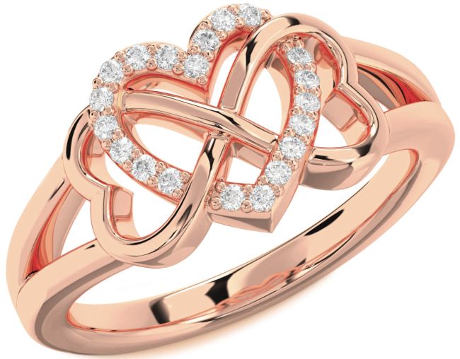 Lab Diamond Rose Gold Heart Infinity Ring