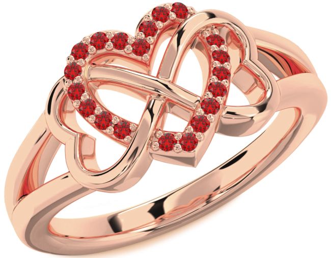 Ruby Rose Gold Heart Infinity Ring