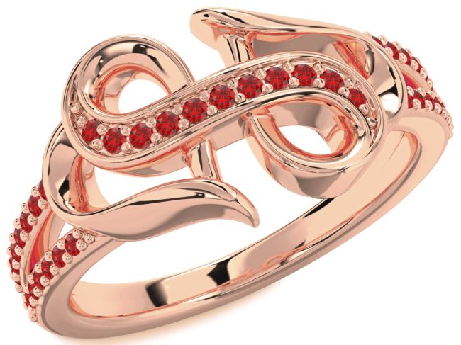 Ruby Rose Gold Heart Ring