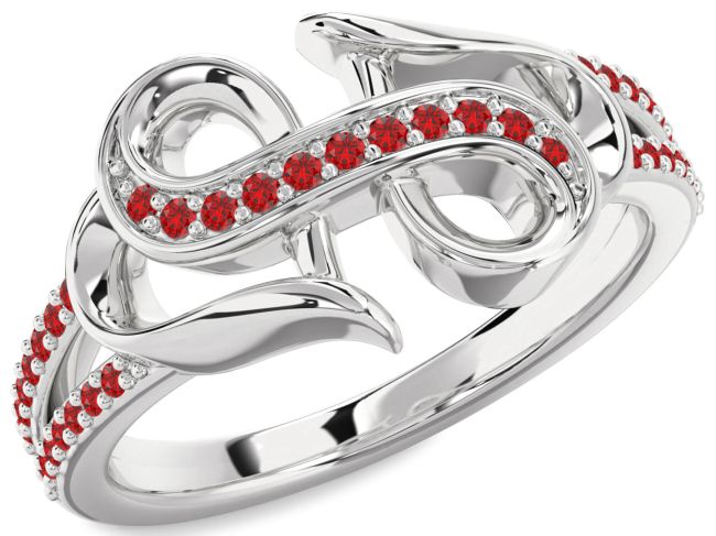 Ruby White Gold Heart Ring