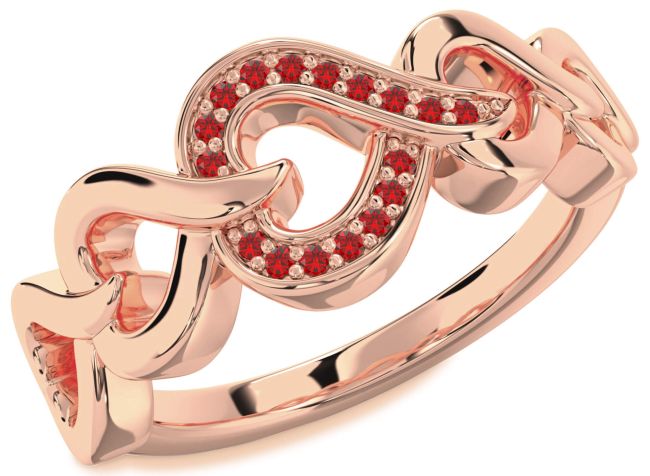 Ruby Rose Gold Heart Ring