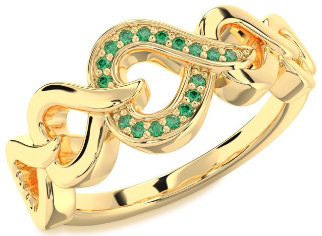 Emerald Gold Heart Ring