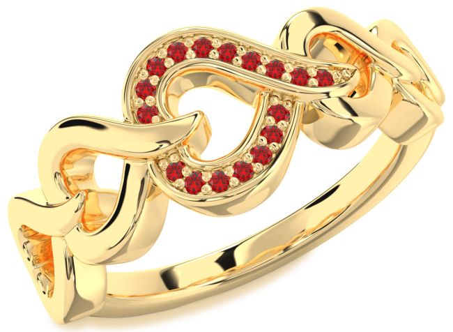 Ruby Gold Heart Ring
