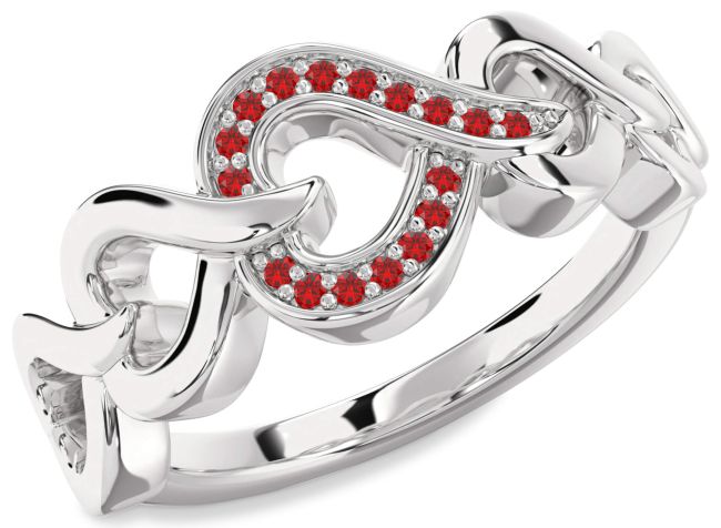 Ruby White Gold Heart Ring