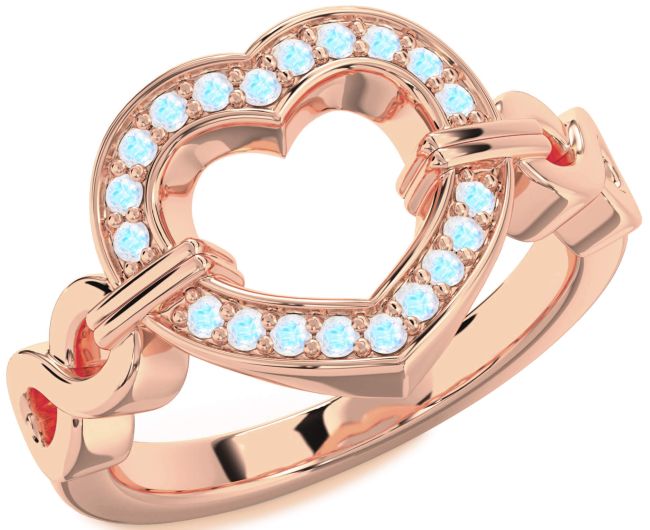 Moonstone Rose Gold Heart Infinity Ring