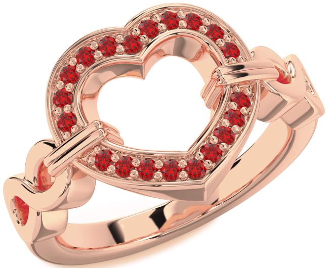Ruby Rose Gold Heart Infinity Ring
