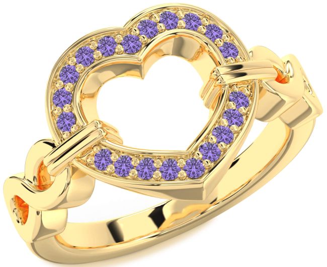 Alexandrite Gold Heart Infinity Ring