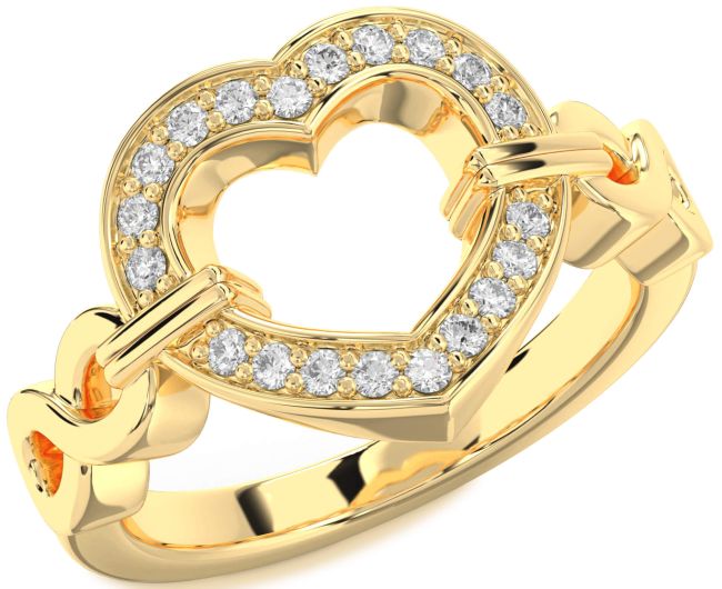 Lab Diamond Gold Heart Infinity Ring