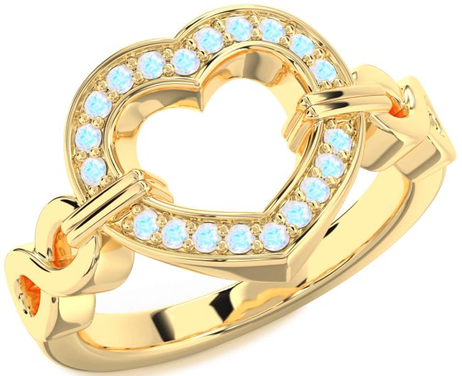 Moonstone Gold Heart Infinity Ring