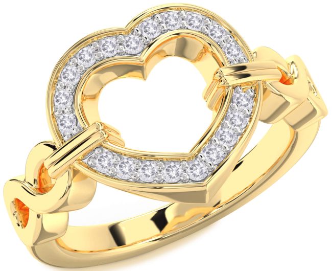 Salt & Pepper Diamond Gold Silver Heart Infinity Ring