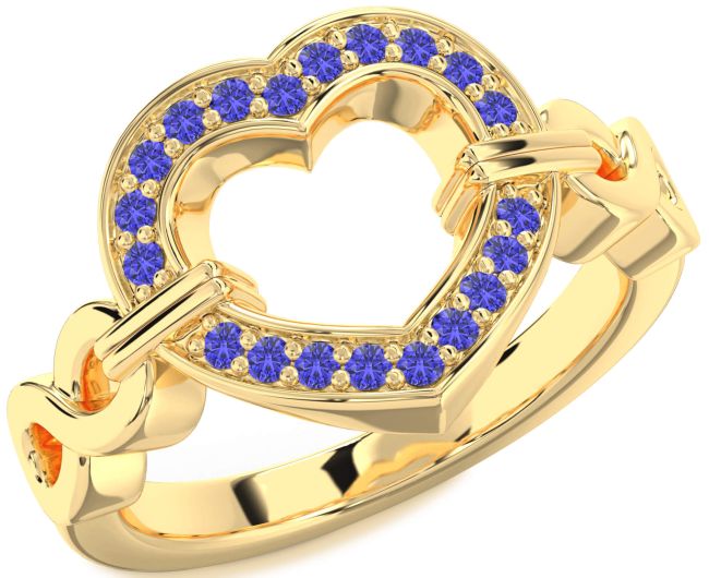 Tanzanite Gold Heart Infinity Ring