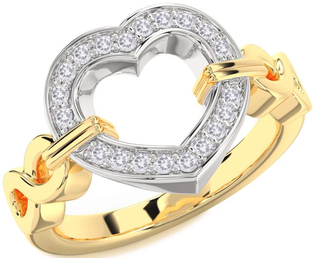 Salt & Pepper Diamond Gold Silver Heart Infinity Ring