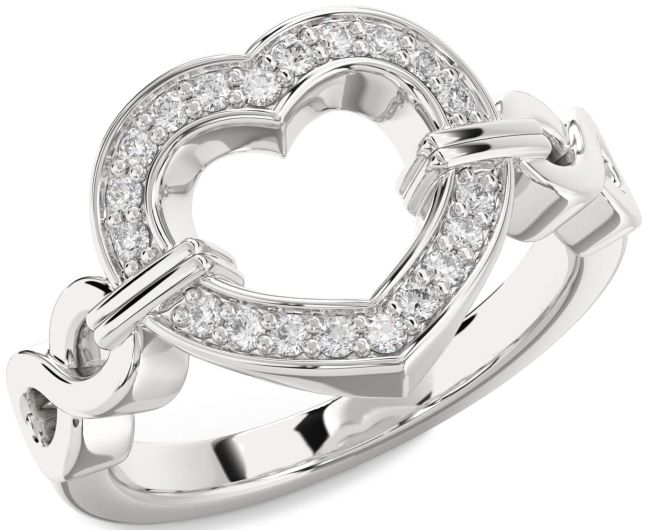 Lab Diamond Platinum Heart Infinity Ring