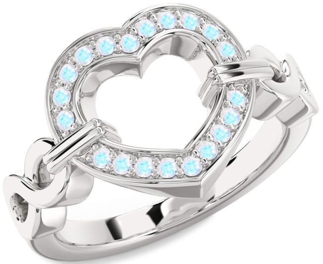 Moonstone Platinum Heart Infinity Ring