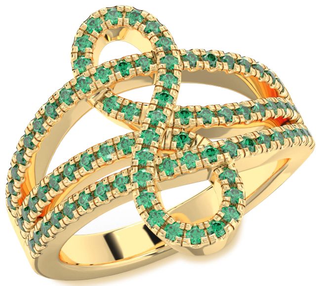 Emerald Gold Infinity Ring