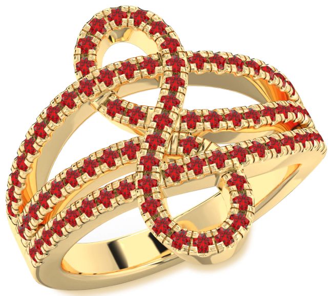 Ruby Gold Silver Infinity Ring