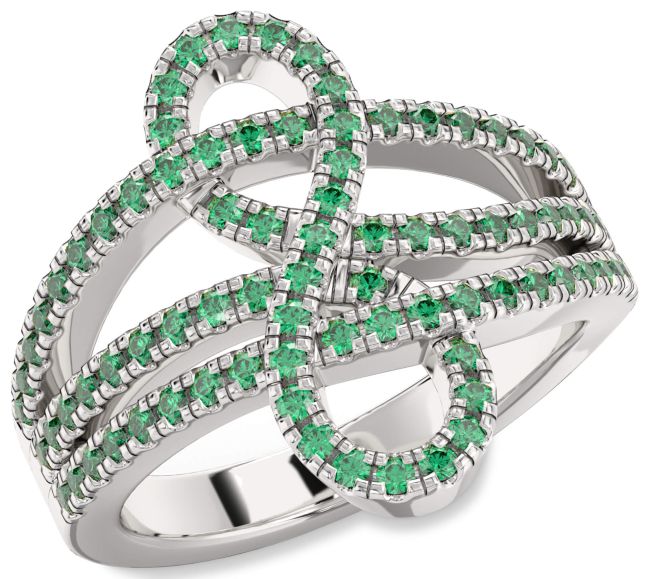 Emerald Platinum Infinity Ring