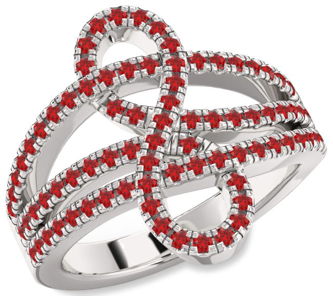 Ruby Silver Infinity Ring