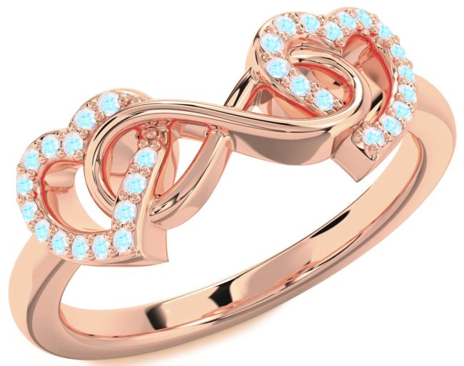 Moonstone Rose Gold Heart Infinity Ring