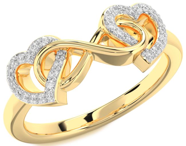 Lab Diamond Gold Heart Infinity Ring