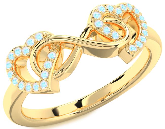Moonstone Gold Heart Infinity Ring