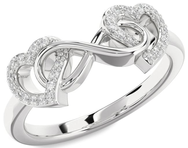 Lab Diamond Platinum Heart Infinity Ring