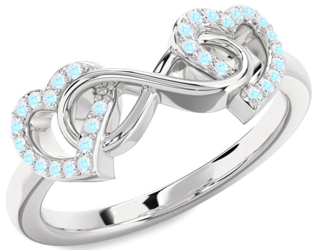 Moonstone Platinum Heart Infinity Ring