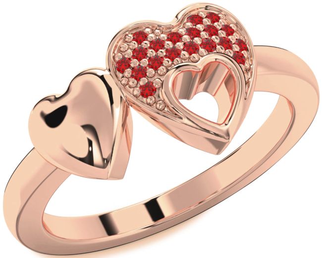 Ruby Rose Gold Heart Ring