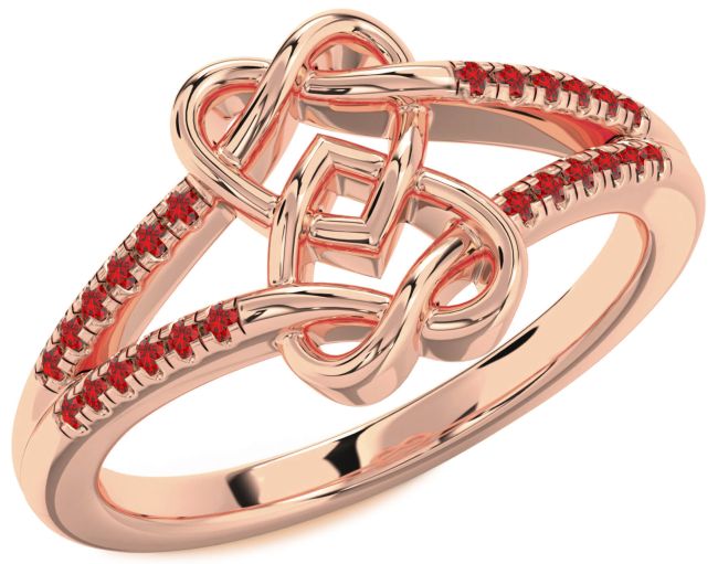 Ruby Rose Gold Heart Ring