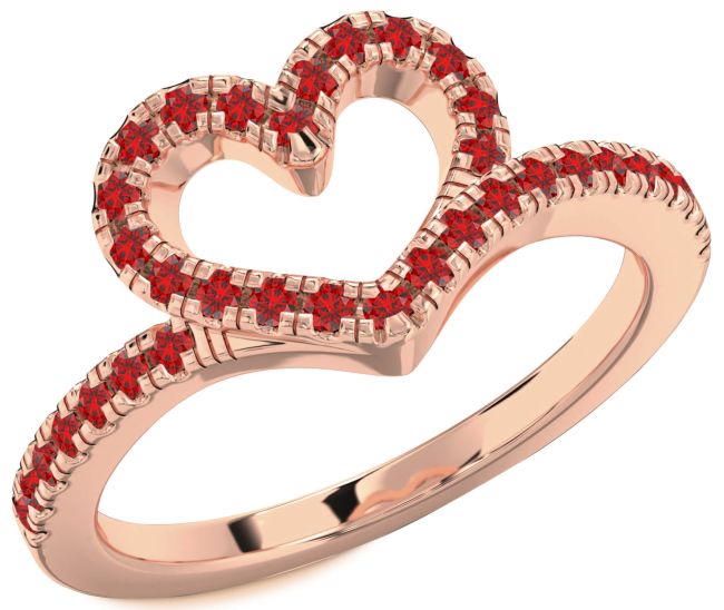 Ruby Rose Gold Heart Ring