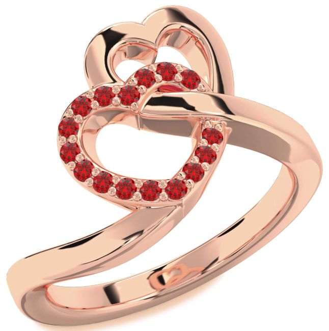 Ruby Rose Gold Heart Ring