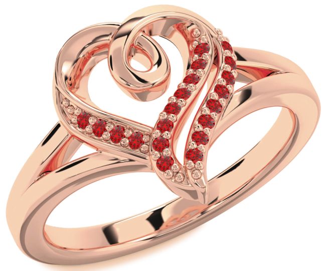 Ruby Rose Gold Heart Ring
