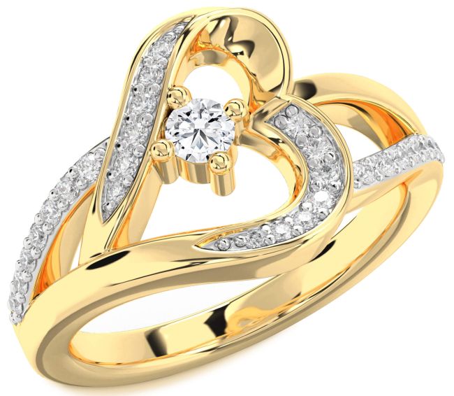 Diamond Gold Heart Promise Ring