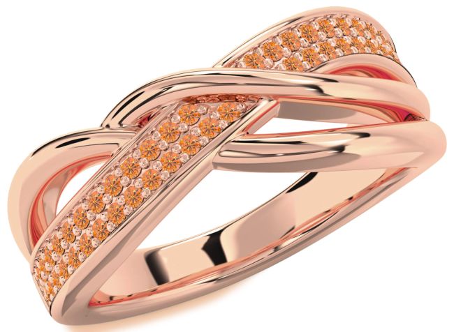 Citrine Rose Gold Infinity Round Ring