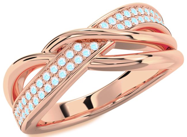 Moonstone Rose Gold Infinity Round Ring