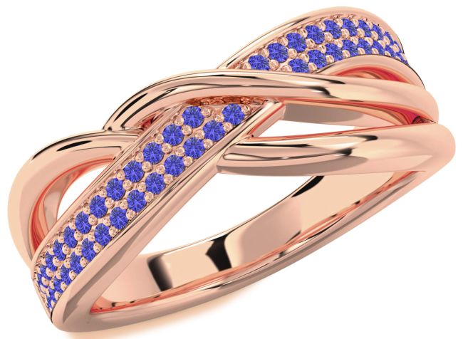 Tanzanite Rose Gold Infinity Round Ring