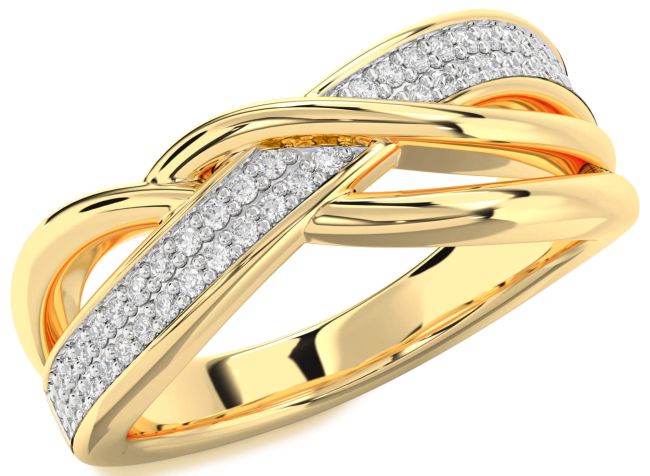 Diamond Gold Infinity Round Ring