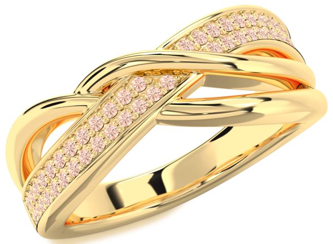 Morganite Gold Infinity Round Ring