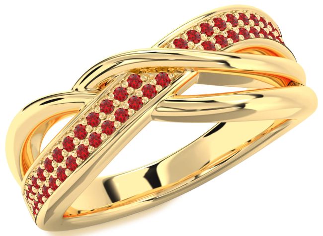 Ruby Gold Silver Infinity Round Ring