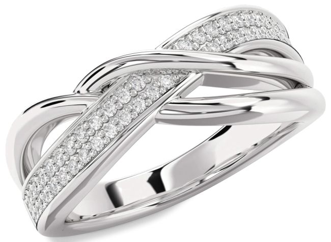 Diamond Silver Infinity Round Ring