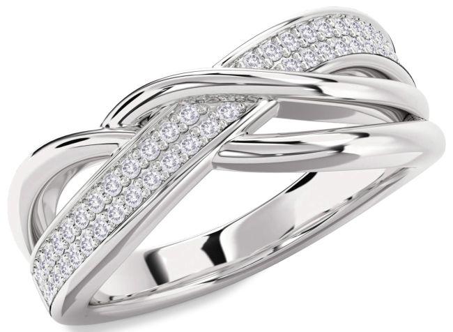 Salt & Pepper Diamond White Gold Infinity Round Ring