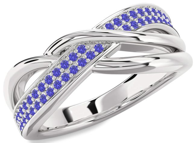 Tanzanite White Gold Infinity Round Ring
