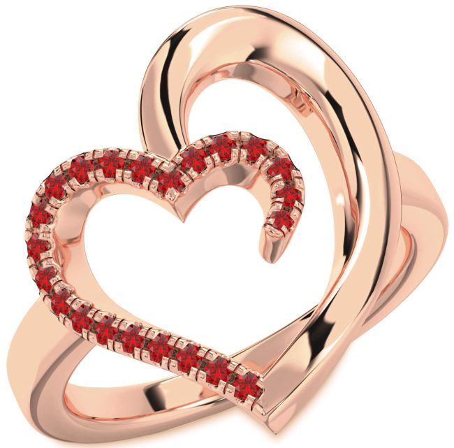 Ruby Rose Gold Heart Ring