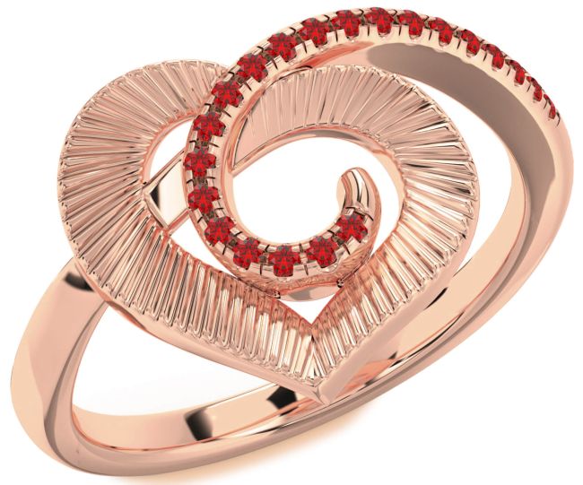 Ruby Rose Gold Heart Ring