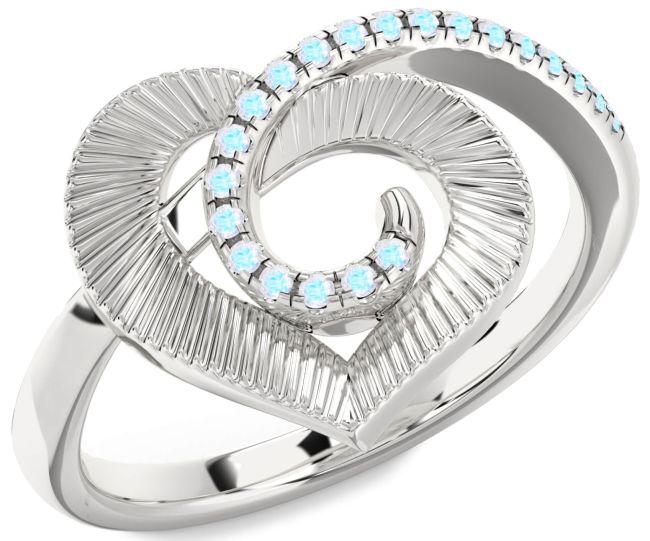Moonstone Platinum Heart Ring