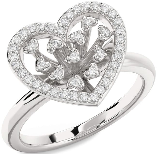 Lab Diamond Platinum Heart Ring