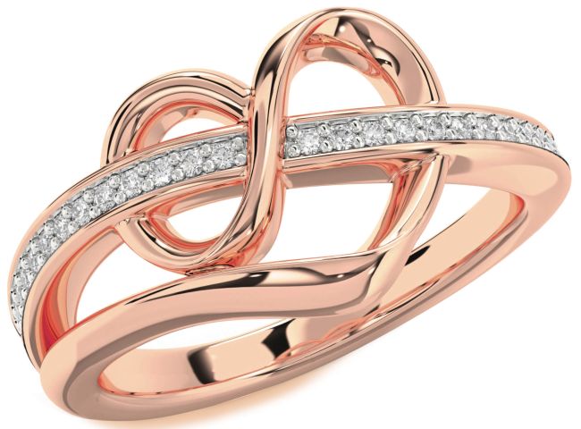 Lab Diamond Rose Gold Infinity Heart Ring