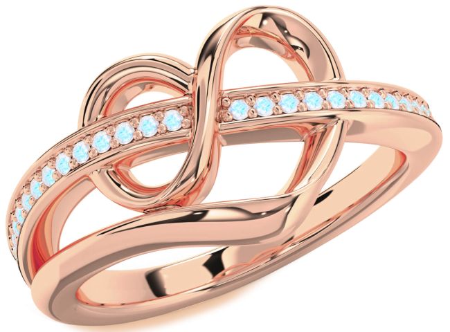 Moonstone Rose Gold Infinity Heart Ring